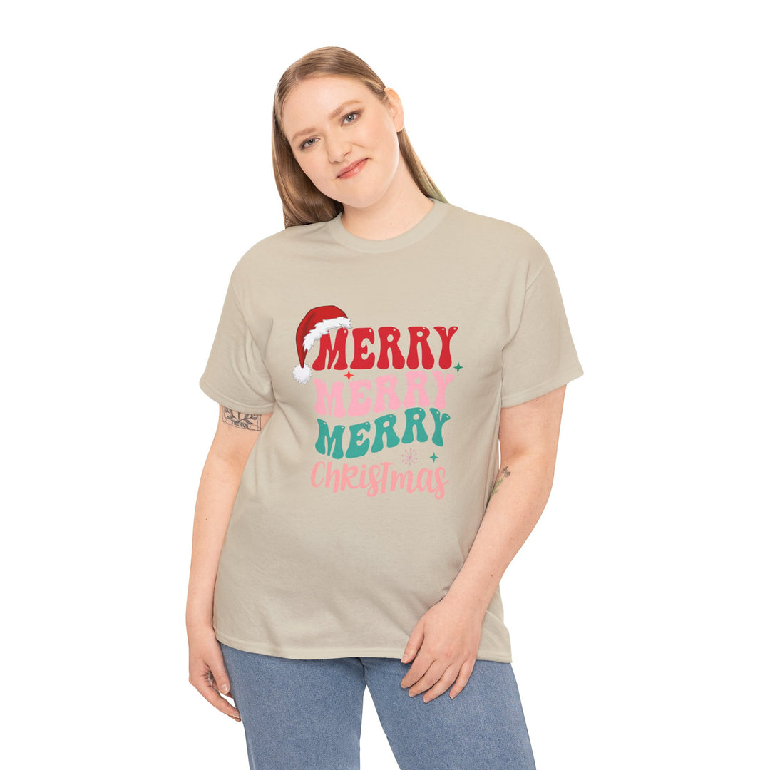 Merry Christmas Unisex Heavy Cotton Tee - Festive Holiday Shirt