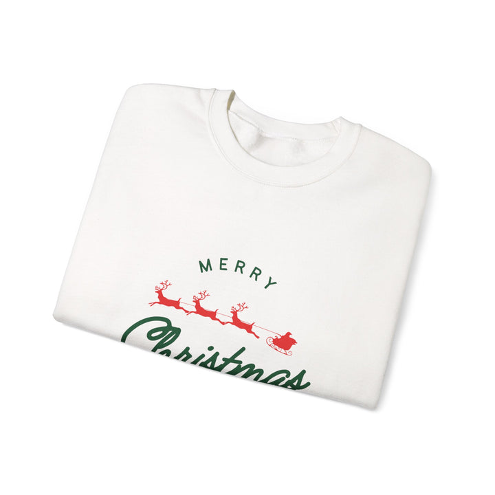 Christmas Crewneck Sweatshirt - 'Merry Christmas' Santa Sleigh Holiday Sweatshirt
