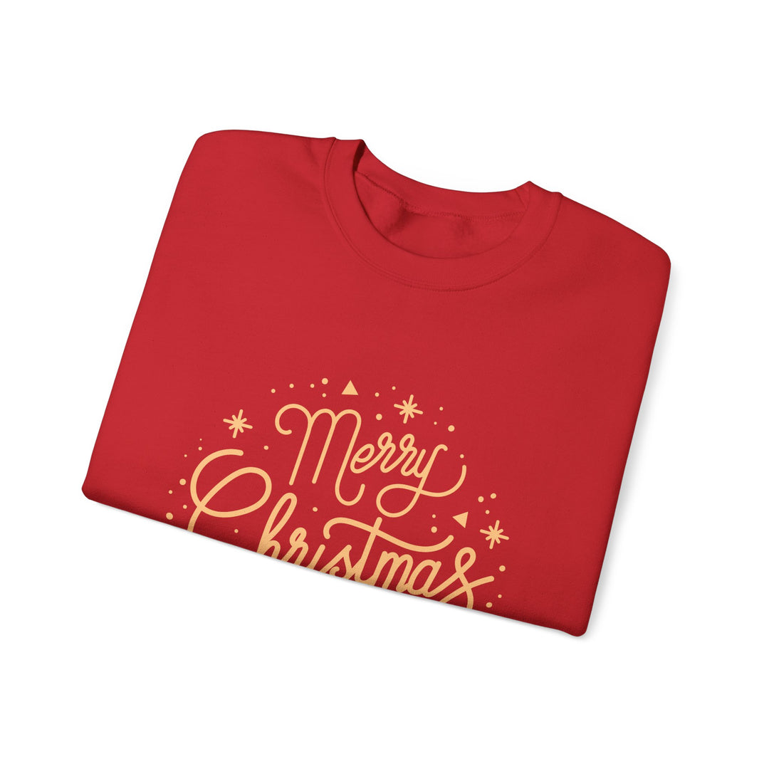 Merry Christmas Crewneck Sweatshirt — Gold Script Holiday Sweater