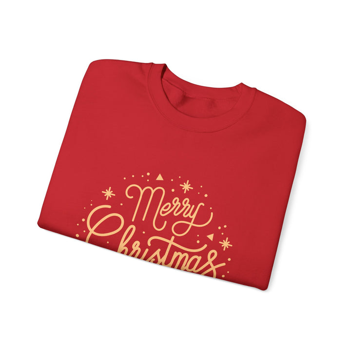 Merry Christmas Crewneck Sweatshirt — Gold Script Holiday Sweater