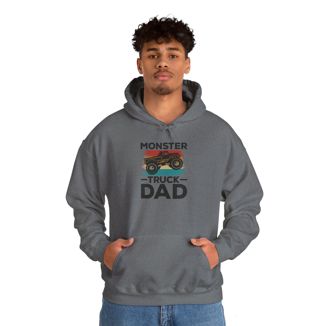 Dad’s Hooded Sweatshirt – Monster Truck Dad Design