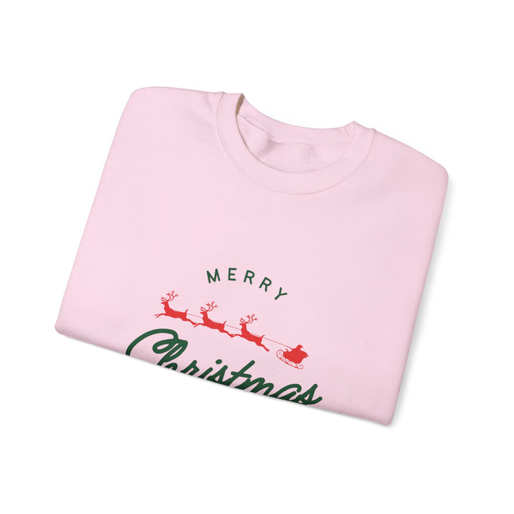 Christmas Crewneck Sweatshirt - 'Merry Christmas' Santa Sleigh Holiday Sweatshirt