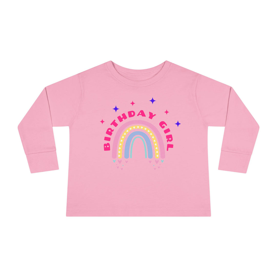 Birthday Girl Toddler Long Sleeve Tee — Rainbow Celebration