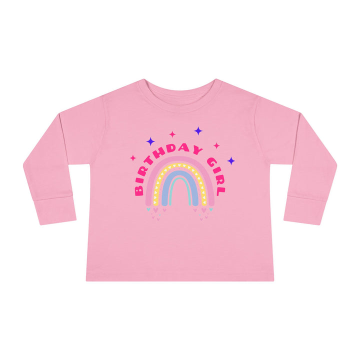 Birthday Girl Toddler Long Sleeve Tee — Rainbow Celebration