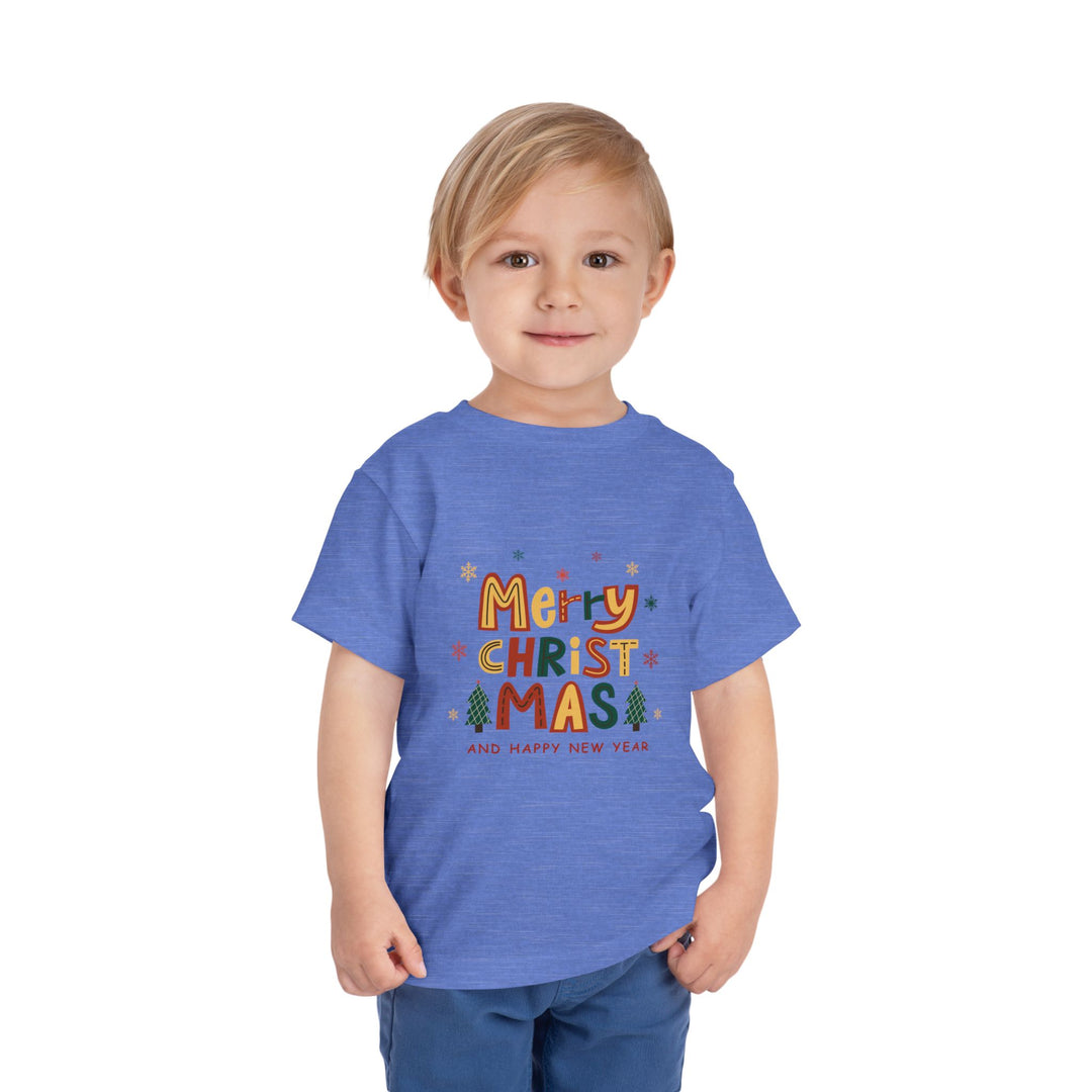 Toddler Christmas Tee — "Merry Christmas and Happy New Year" Holiday Shirt