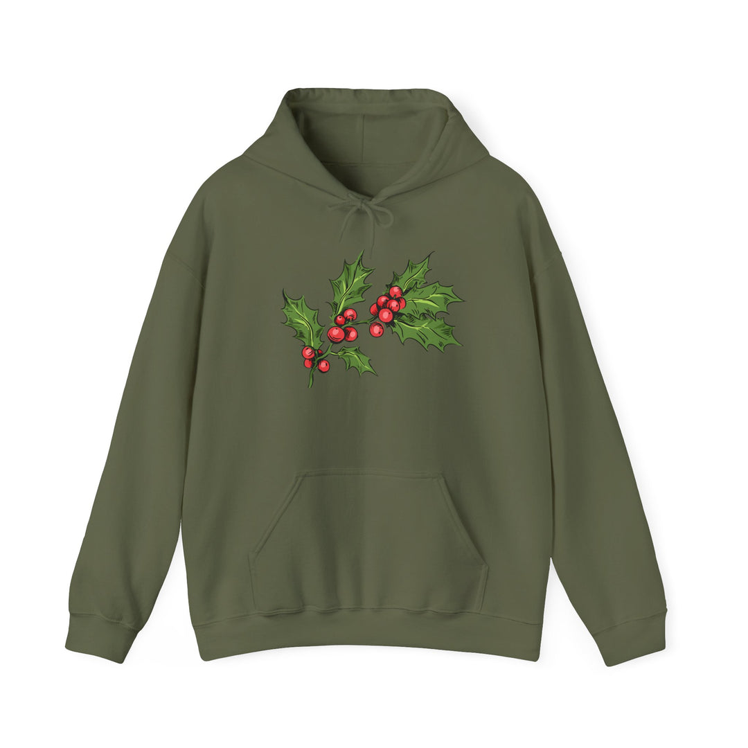 Festive Holly Unisex Hooded Sweatshirt