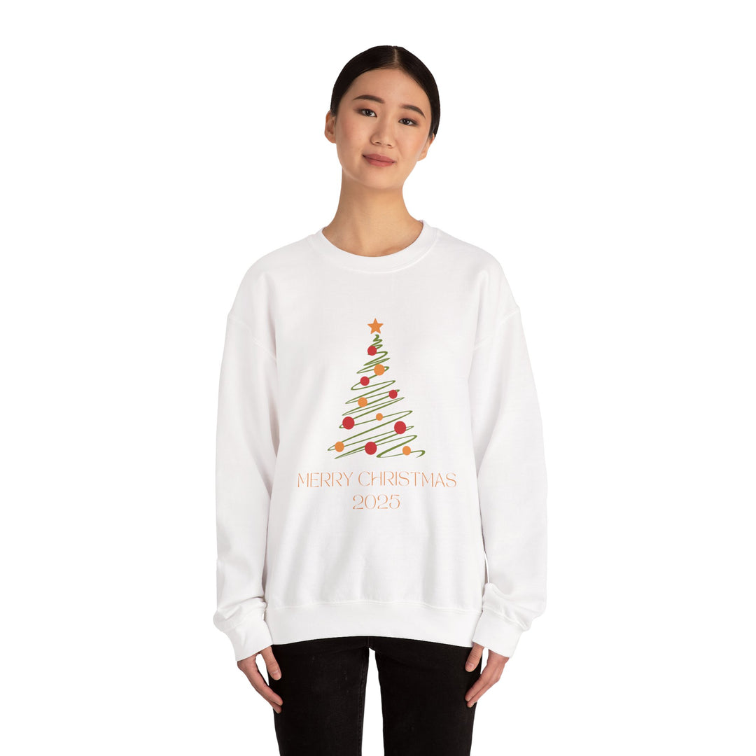 Christmas Tree Crewneck Sweatshirt – "Merry Christmas 2025" Holiday Sweater