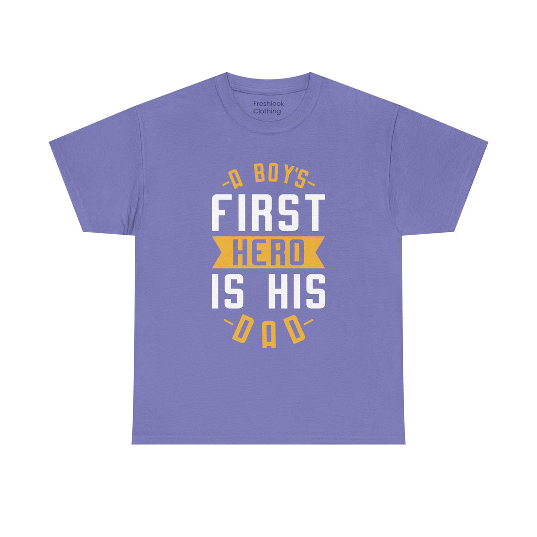 Dad's T-Shirt - A Boy's First Hero is His Dad Design