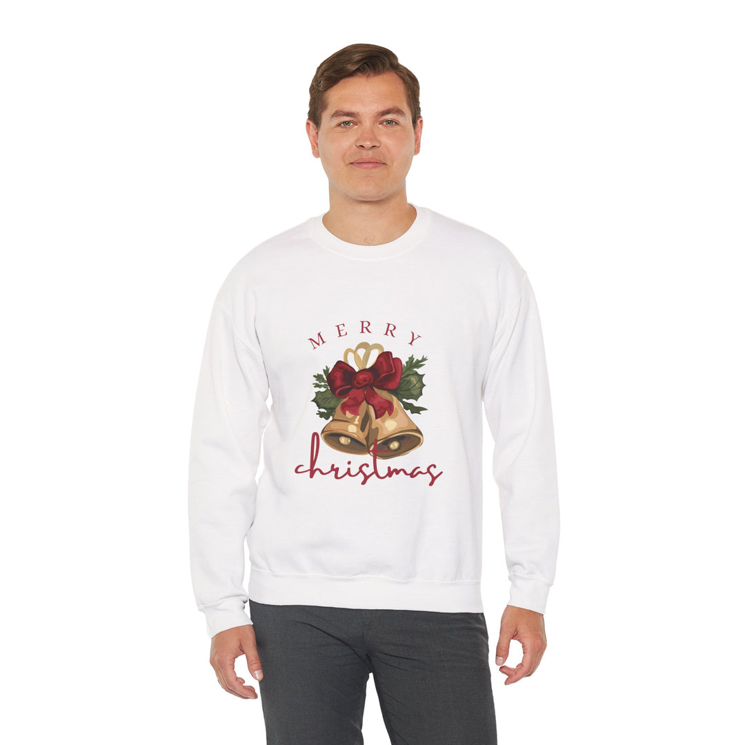 Christmas Bells Crewneck Sweatshirt — "Merry Christmas" Holiday Pullover
