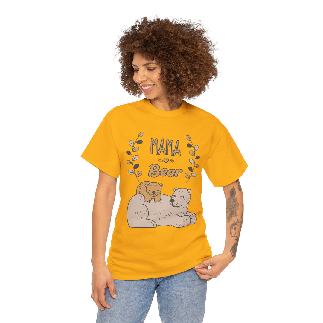 Mom T-Shirt - Mama Bear Design - Cute Bear Family Graphic T-Shirt