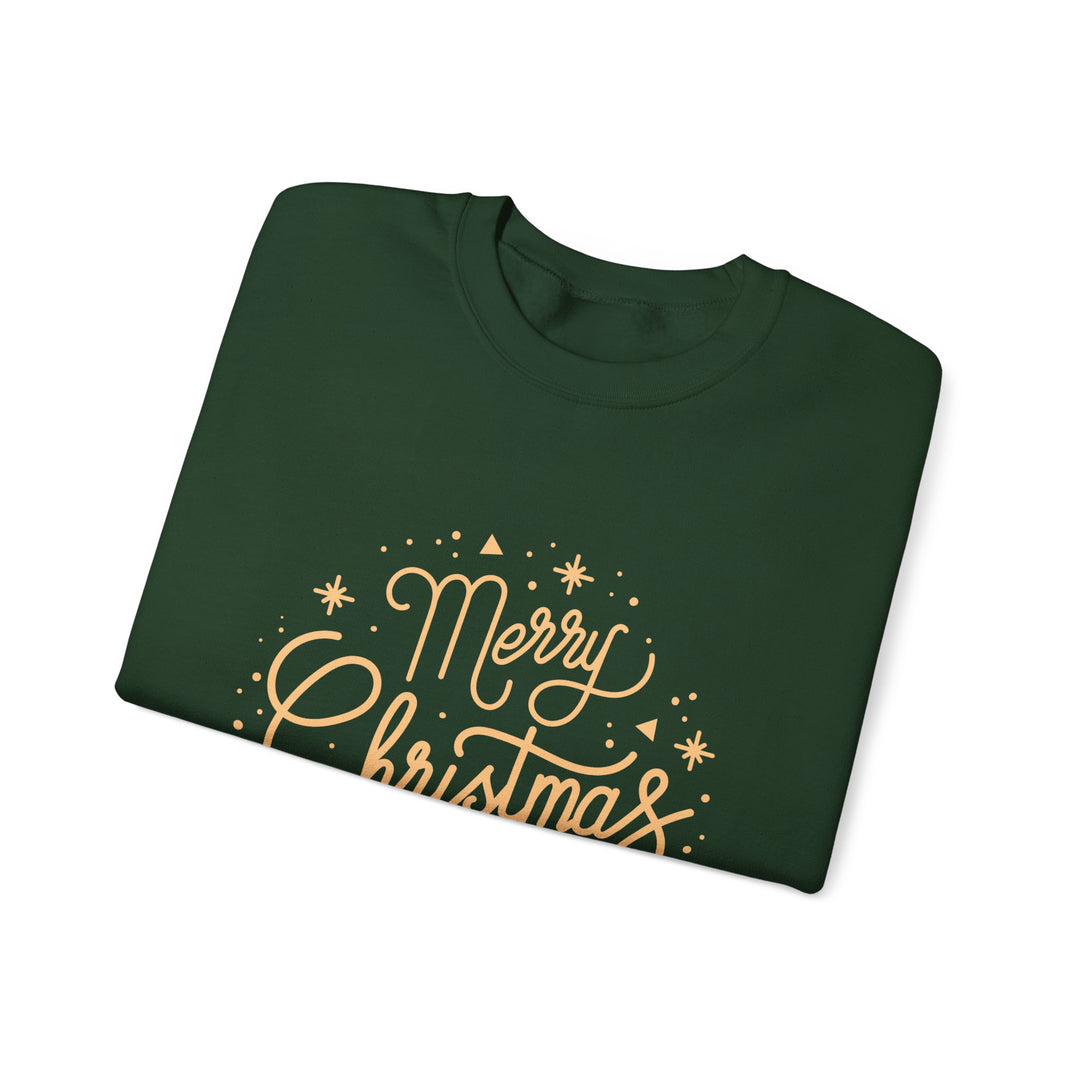 Merry Christmas Crewneck Sweatshirt — Gold Script Holiday Sweater