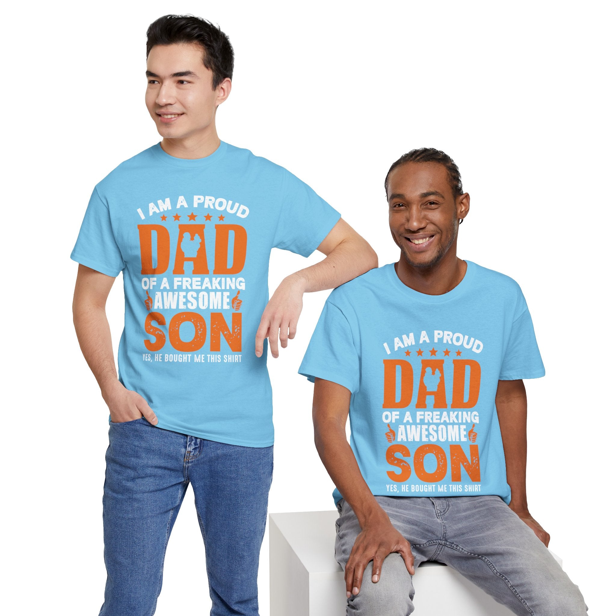 Dad's T-Shirt - I am Proud Dad Of a Freaking Awesome Son Yes, He Bought Me This Shirt Design