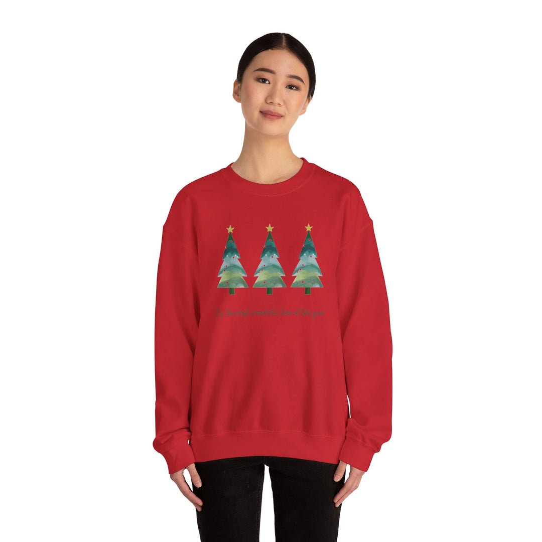 Christmas Tree Crewneck Sweatshirt — Cozy Holiday Trees Design
