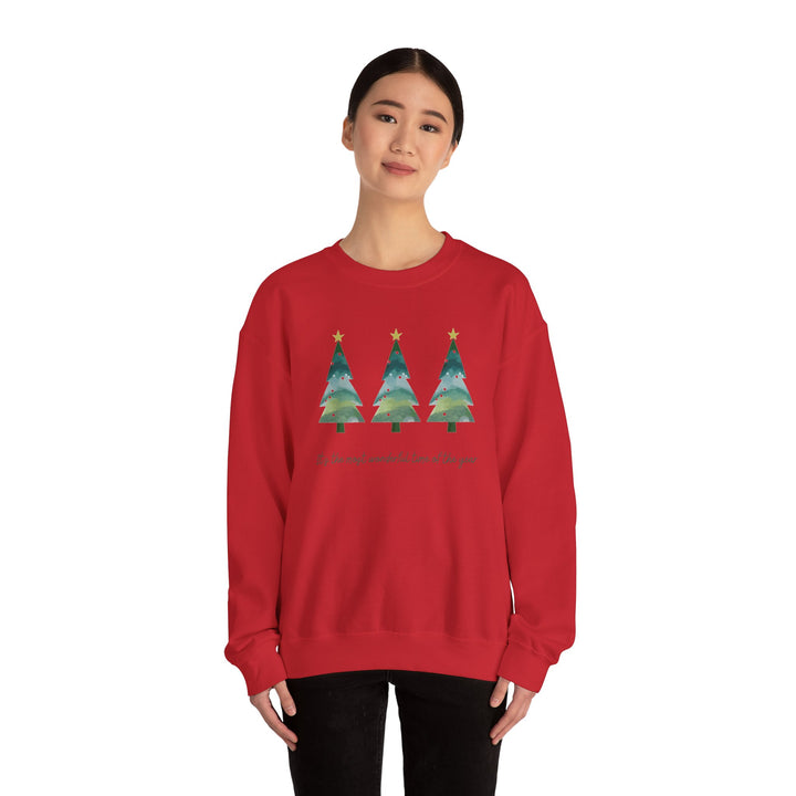 Christmas Tree Crewneck Sweatshirt — Cozy Holiday Trees Design