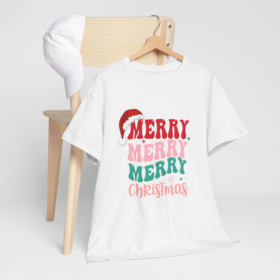 Merry Christmas Unisex Heavy Cotton Tee - Festive Holiday Shirt