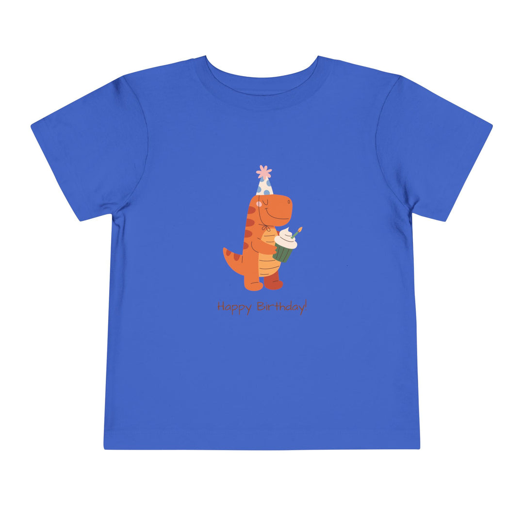 Toddler Tee — Cute Birthday Dinosaur "Happy Birthday" Shirt
