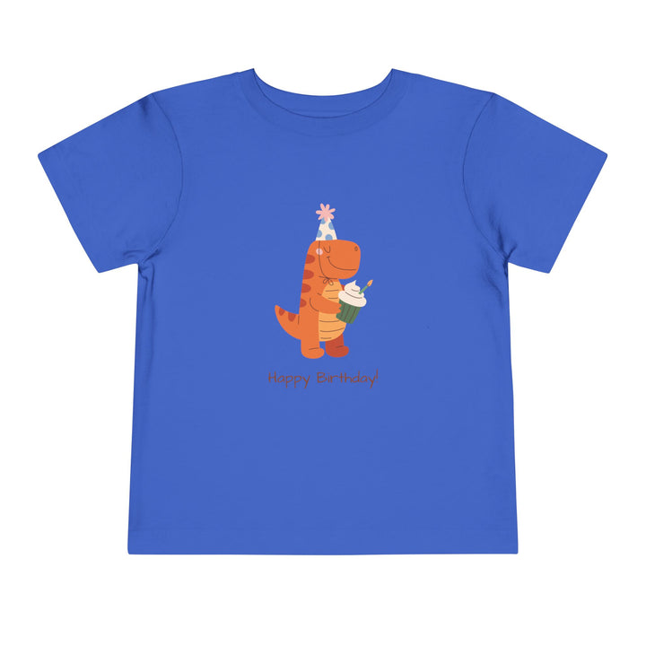 Toddler Tee — Cute Birthday Dinosaur "Happy Birthday" Shirt